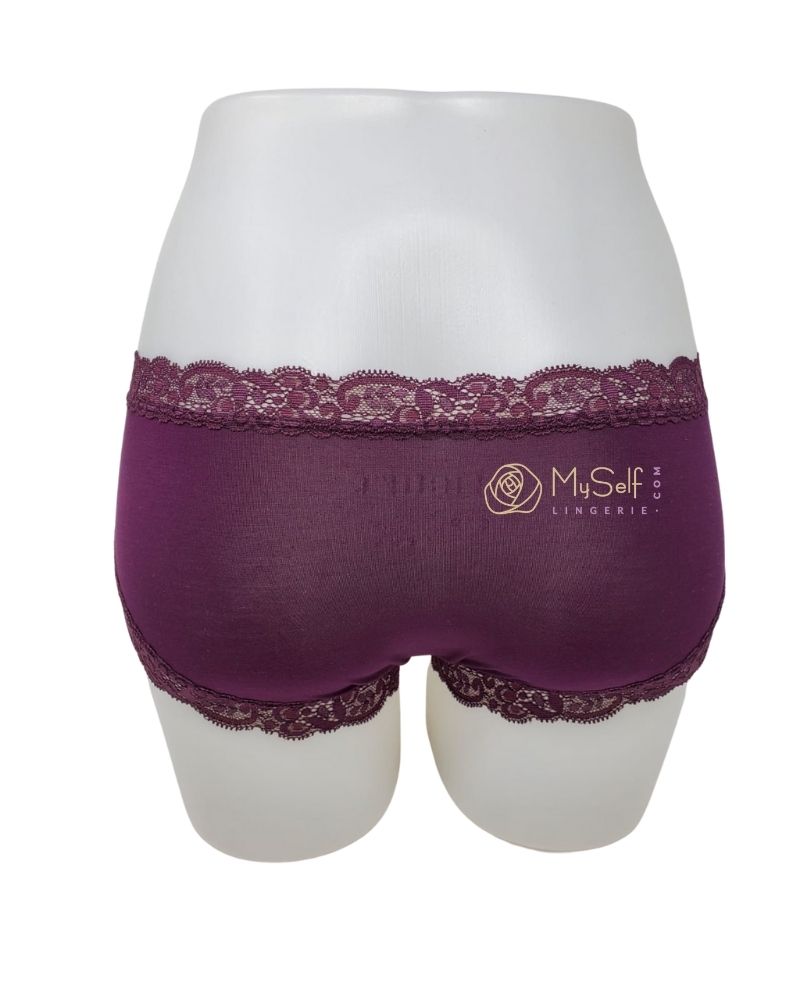 Fleur't 600 Modal Lace Trim Boyshorts MYSELFLINGERIE.COM