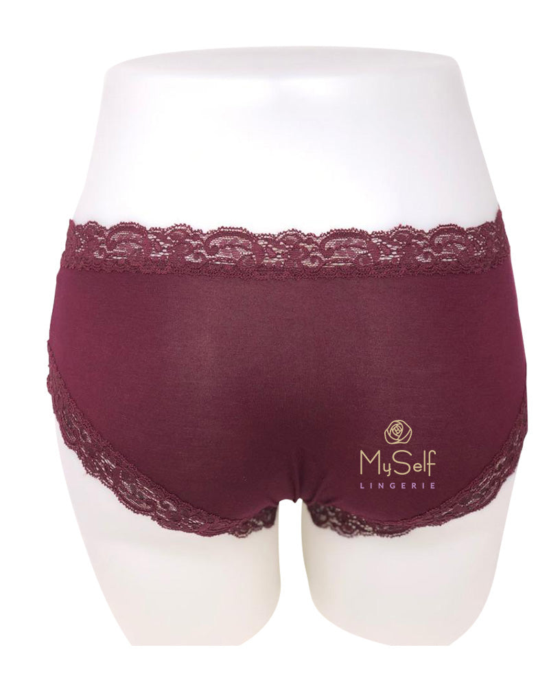 Fleur't 600 Modal Lace Trim Boyshorts MYSELFLINGERIE.COM