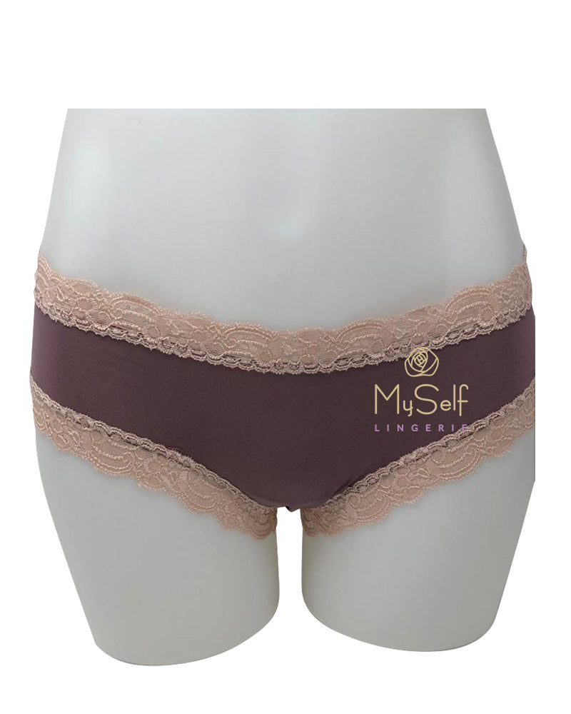 Fleur't 600 Modal Lace Trim Boyshorts MYSELFLINGERIE.COM