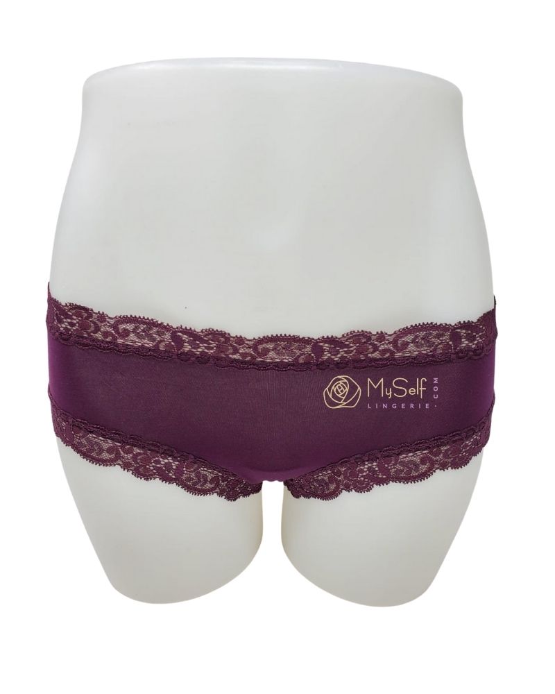 Fleur't 600 Modal Lace Trim Boyshorts MYSELFLINGERIE.COM