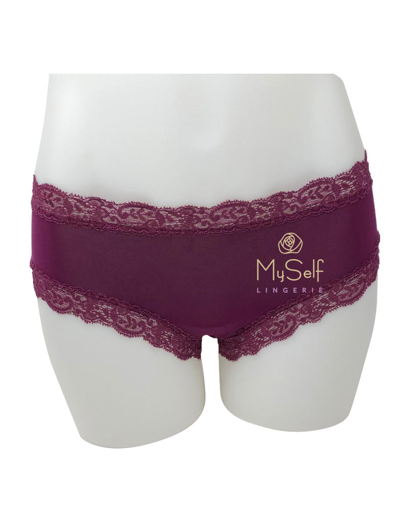 Fleur't 600 Modal Lace Trim Boyshorts MYSELFLINGERIE.COM