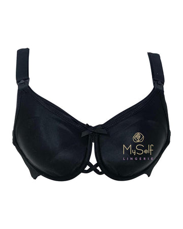 Va Bien 602 Black Nursing Minimizer Underwire Bra myselflingerie.com