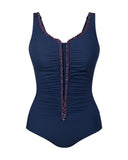 Anita 6306 Florinia Midnight Blue Ruched Front Swimsuit myselflingerie.com