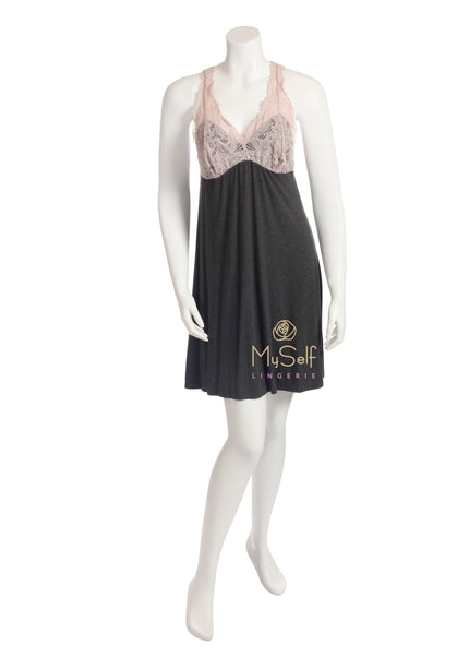 FLEUR'T 630 Lace T-Back Short Chemise myselflingerie.com