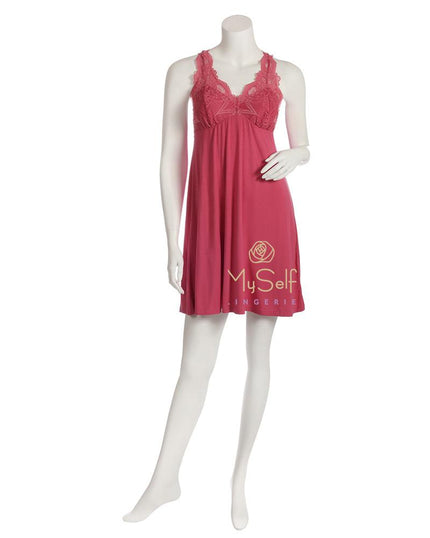 FLEUR'T 630 Lace T-Back Short Chemise myselflingerie.com