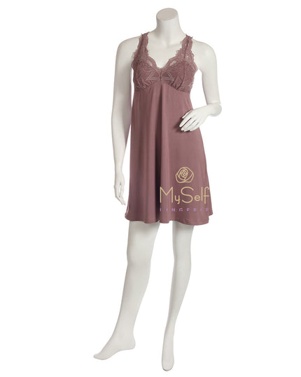 FLEUR'T 630 Lace T-Back Short Chemise myselflingerie.com