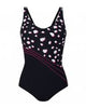 Anita 6315 Nara Black White and Fuchsia Print Swimsuit myselflingerie.com