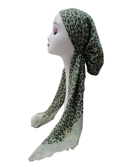 Lizi Headwear Mint Cheetah Print Pre-Tied Bandanna myselflingerie.com