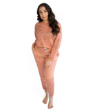 Plush Starry Nights Coral Pink Cotton Blend Pajamas Set