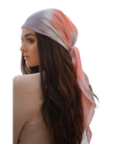 Tie Ur Knot Pastel Coral Dipped Ombre' Untied Scarf