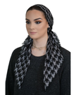Tie Ur Knot Black/Gray Houndstooth Pre-Tied Bandanna with Light Non Slip Grip myselflingerie.com