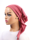 Ahead Shimmered Knit Dry Rose Pre-Tied Bandanna