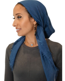 Tie Ur Knot Denim Solid Triangle Scarf with Light Non Slip Grip