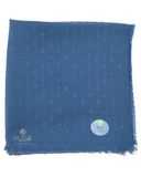 Lizi Headwear Textured Solid Blue Square Scarf with Light Non Slip Grip