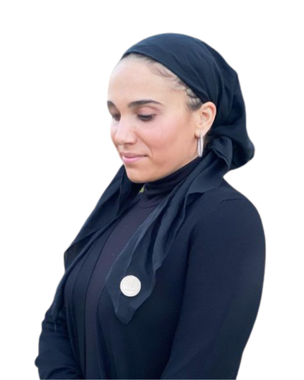 Black Non Slip 100% Cotton Tichel with Tying Guide myselflingerie.com