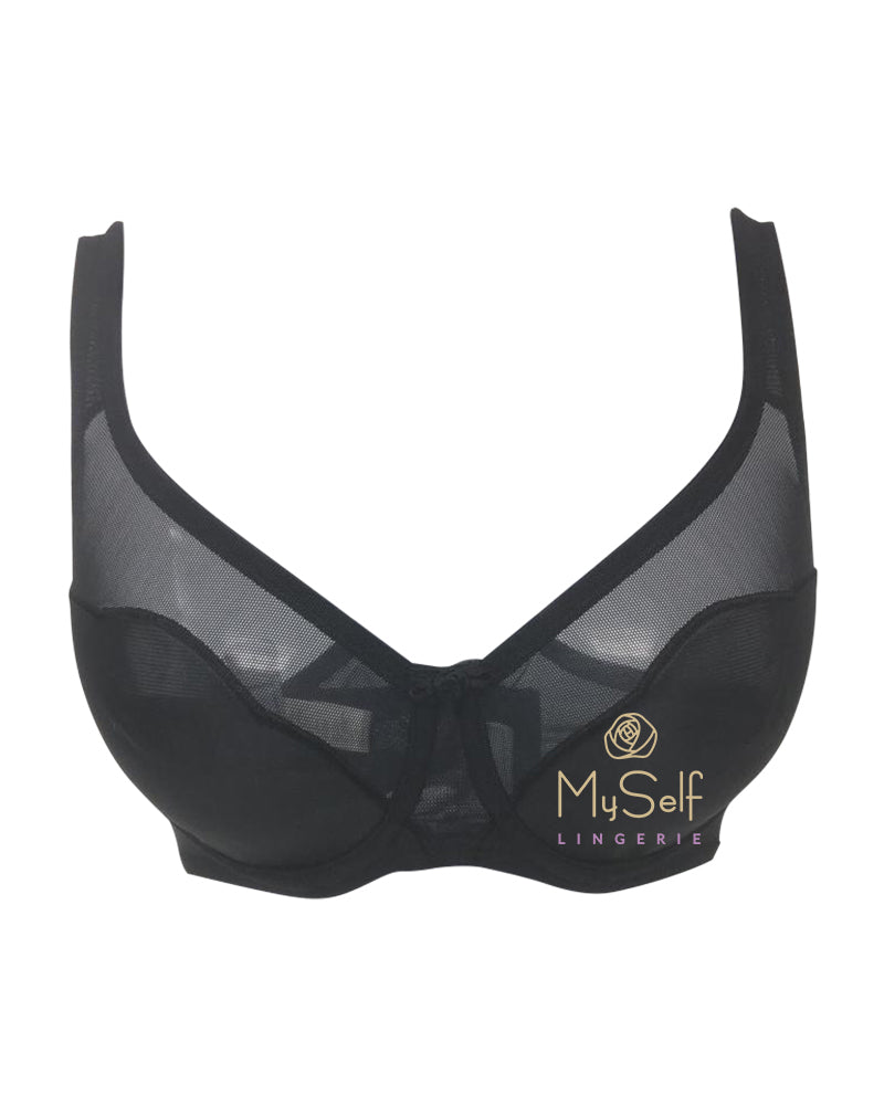 Dominique 7100 Black Wave Underwire Minimizer Bra MYSELFLINGERIE.COM