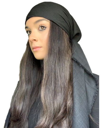 Tie Ur Knot Black Solid Triangle Scarf with Light Non Slip Grip myselflingerie.com