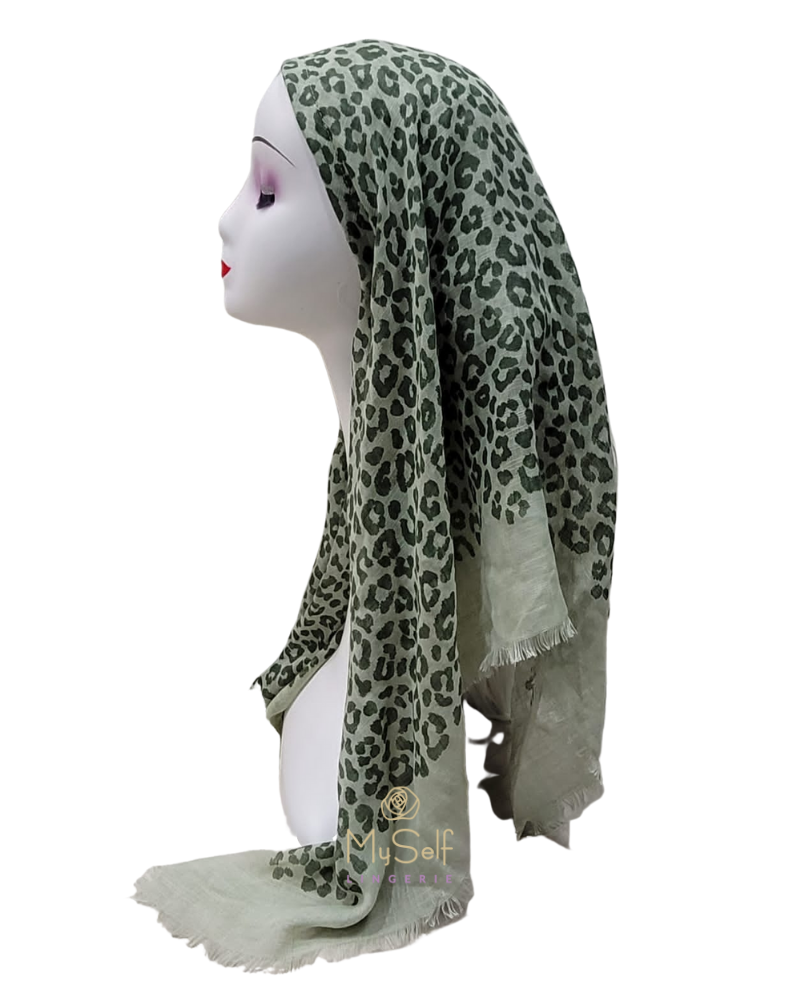 Lizi Headwear Open Back Mint Cheetah Pre-Tied Bandanna myselflingerie.com