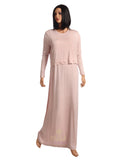 Beau Couture EL32B Pink Modal Nursing Nightgown with Lace Trim myselflingerie.com
