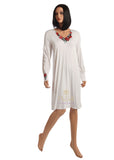 3140 Lovely Embroidered Applique' Modal Nightshirt