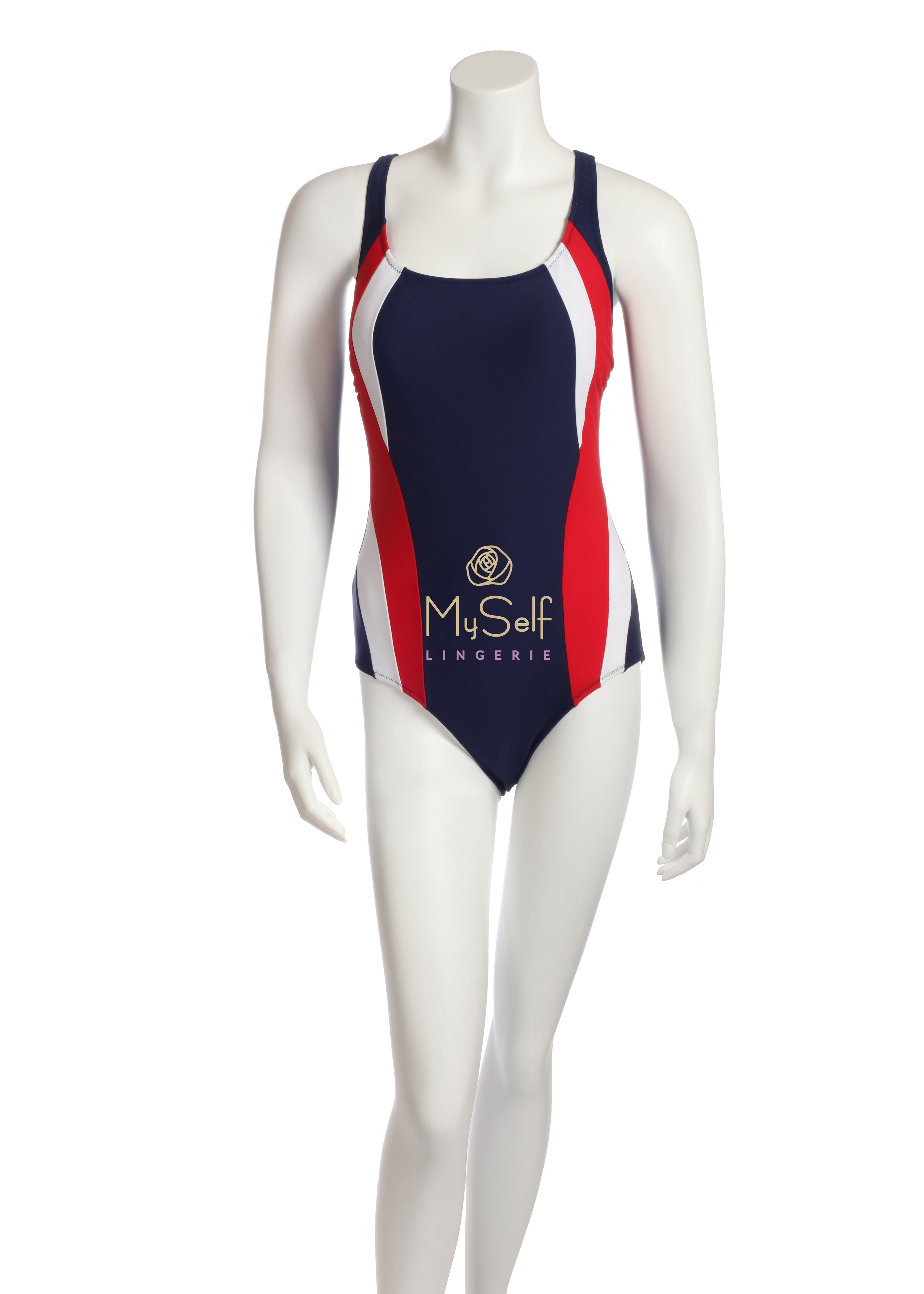 NBB 50870 Side Stripe Swimsuit myselflingerie.com