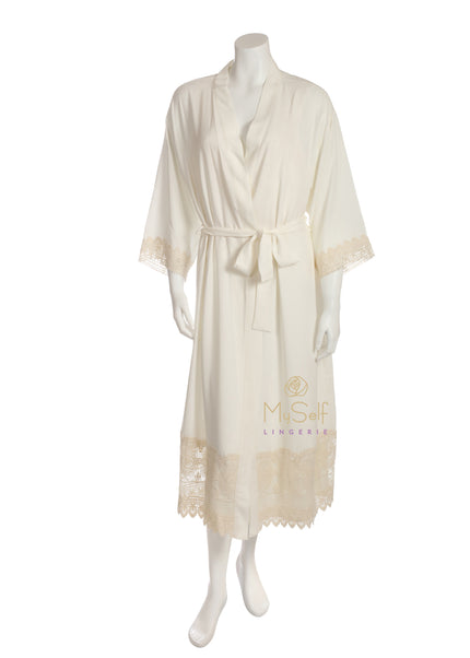 Flora Nikrooz Q80690 Blythe Embroidered Lace Trim Robe MYSELFLINGERIE.COM