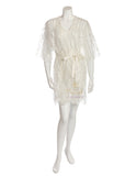RYA COLLECTION 204 Showgirl Feathers and Crystals Ivory Cover Up MYSELFLINGERIE.COM