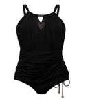 Marc and Andre Paris Underwired Shirred Waist Black Bathing Suit