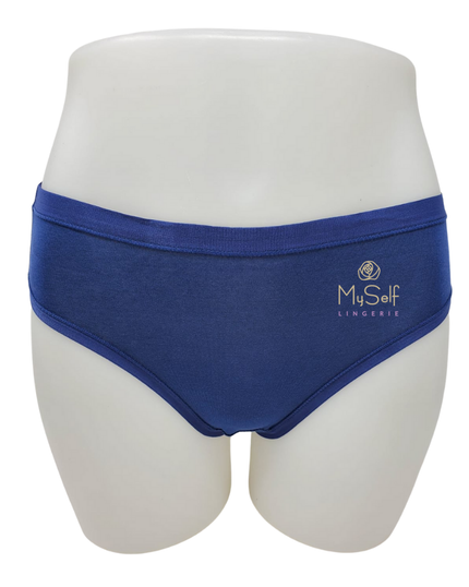 Me Moi MU-1014 3pk Midnight Blue Cotton Hipsters myselflingerie.com