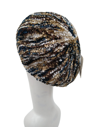 SG SG04-WL-MIX-NBO  Navy/Brown/Beige Lined Chenille myselflingerie.com