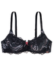 Dorina D000056 Black Floral Fantasy Push Up Underwire Bra myselflingerie.com