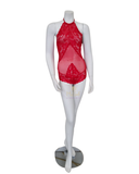 Mapale 8195 Sheer Red Bodysuit with Corset Back myselflingerie.com