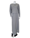 ADN1803GRY Studs Grey Cotton Nursing Nightgown