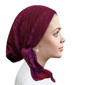 RT5501 Grape Berry Ribbed Terry Pre-Tied Bandanna