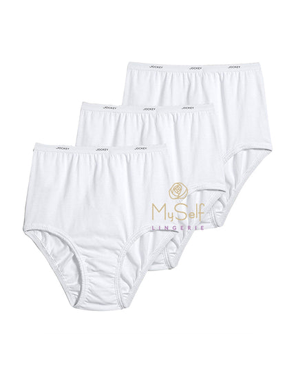 Jockey 9482 Exposed Rubber Cotton 3 Pk Briefs myselflingerie.com