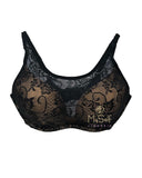 Marc and Andre Paris A9-1644-WF Black Wire Free Padded Bralette with Mesh Overlay myselflingerie.com