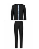 Citrus EL938 Black Modal Pajamas Set with Blue Ribbons myselflingerie.com