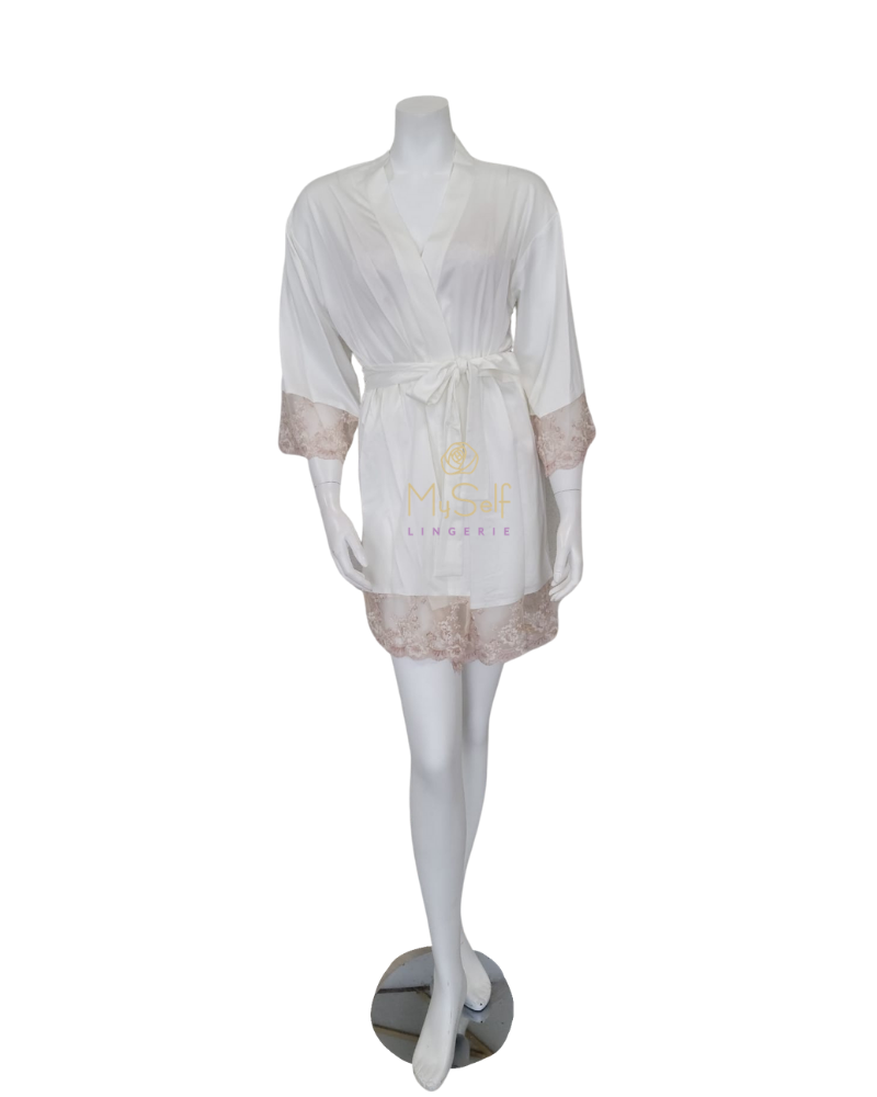 FLORA NIKROOZ Q80642 Rosa Blush/Ivory Kimono myselflingerie.com