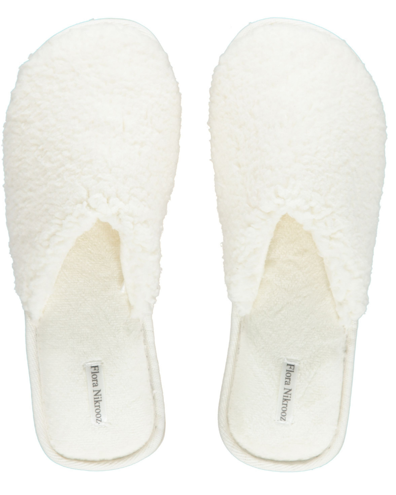 Flora Nikrooz Ivory Sherpa Victoria Slippers