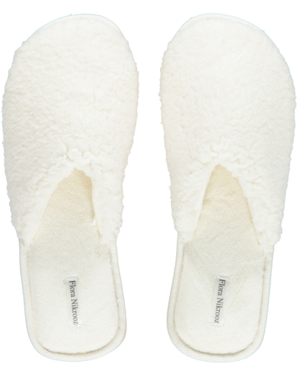 Flora Nikrooz Ivory Sherpa Victoria Slippers