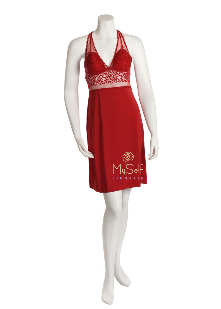 Marc and Andre Paris A7-01PS103 Padded Lace Open Back Chemise MYSELFLINGERIE.COM