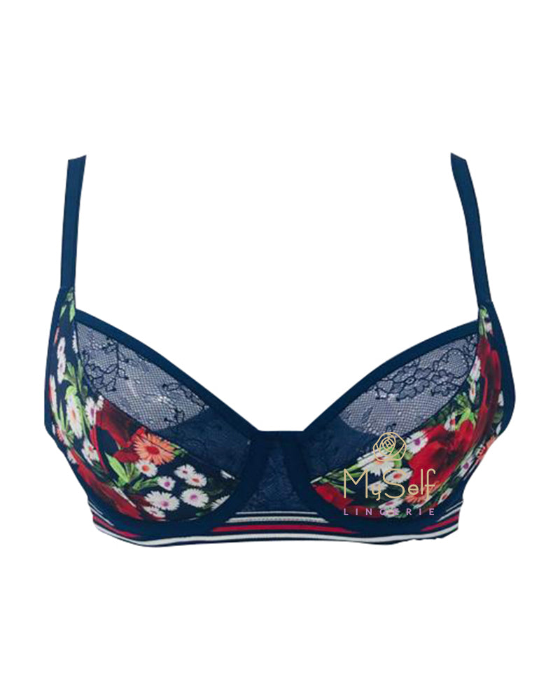 Freya AA5421 Midnight Floral Wild Underwire Plunge Bra MYSELFLINGERIE.COM