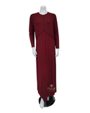 Chicolli Burgundy Ribbed Coverall Modal Nightgown & Hoodie
