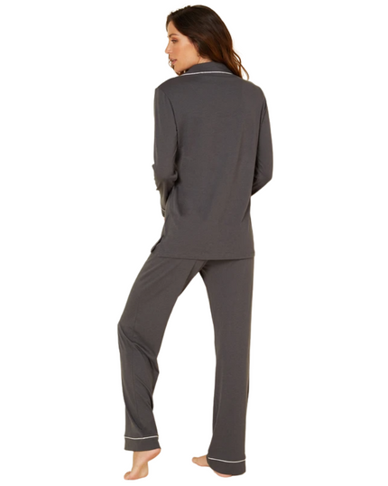 Cosabella Anthracite/Ivory Bella Cotton Blend Pajamas Set