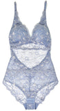 Samantha Chang French Blue/Eggshell All Lace Amour Bodysuit