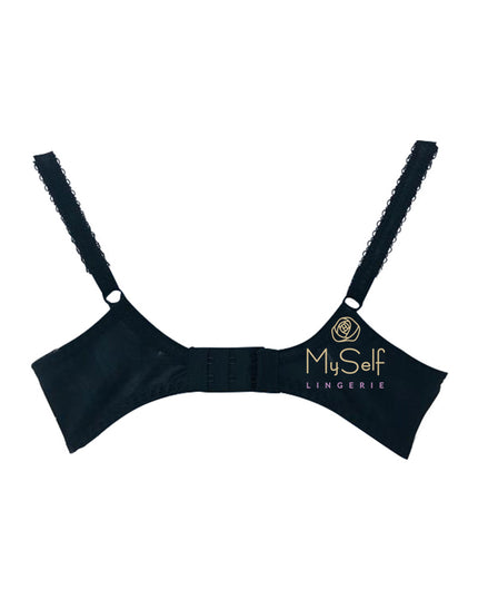 Fitfully Yours B2271 Black / Rose Gold Nicole See Thru Lace Underwire Bra myselflingerie.com