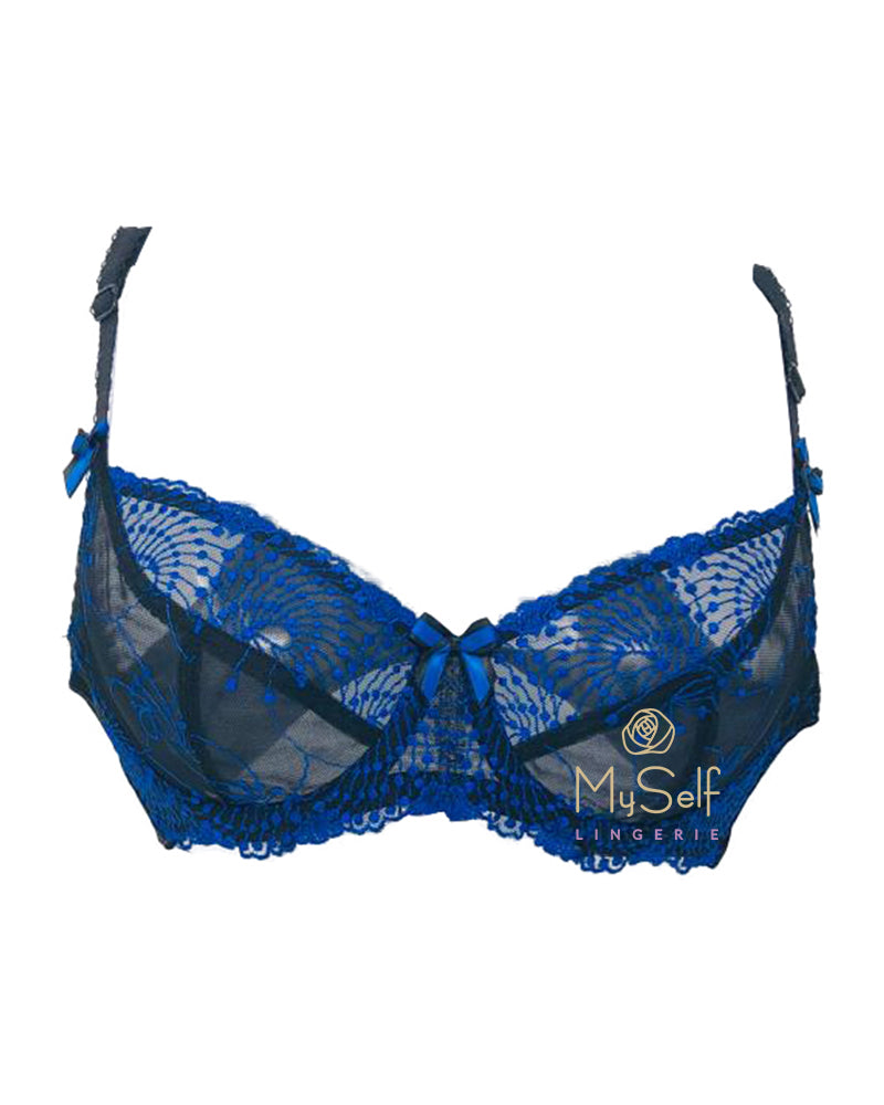 Fitfully Yours B2271 Black / Rose Gold Nicole See Thru Lace Underwire Bra myselflingerie.com