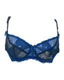 Fitfully Yours Black/Cobalt Nicole See Thru Lace Underwire Bra