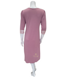 Vanilla Night and Day B49 Lace Button Down Antique Rose Modal Nightshirt MYSELFLINGERIE.COM