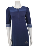 Vanilla Night and Day B49 Lace Button Down Antique Navy Modal Nightshirt myselflingerie.com